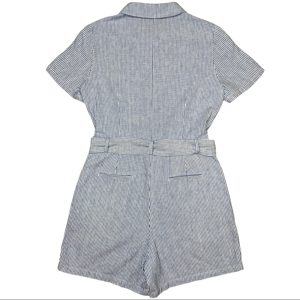 Boden Lucinda Romper Blue White Striped Linen/Cotton US 4 UK 8 - Picture 4 of 6